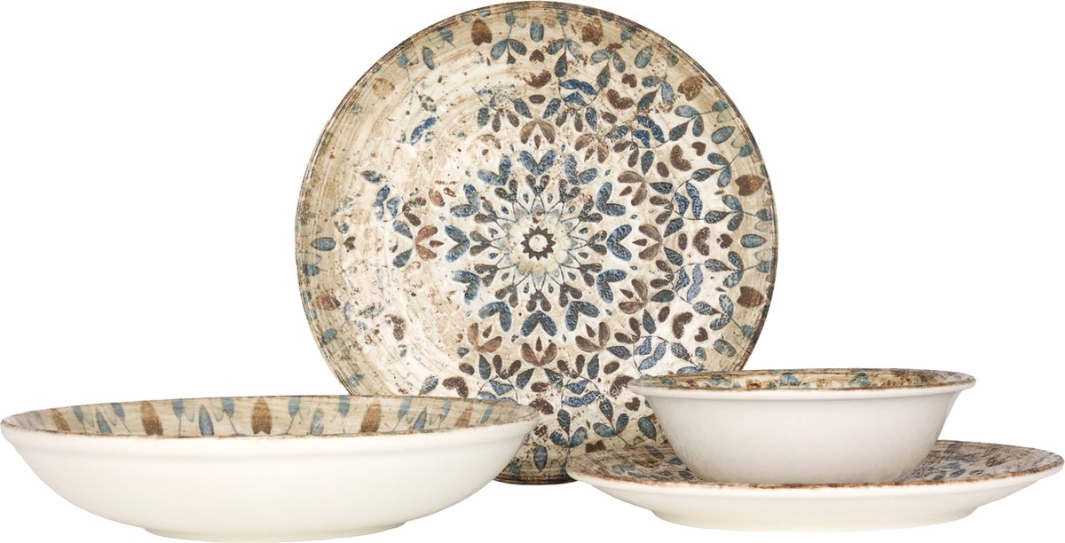 Rinart Serviesset (Large) - Aztec - 24 delig - 6 persoons - Porselein