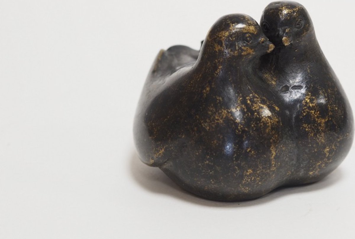 URN DUIVEN / BRONS / AS URN / BRONZEN URN/ MINI URN