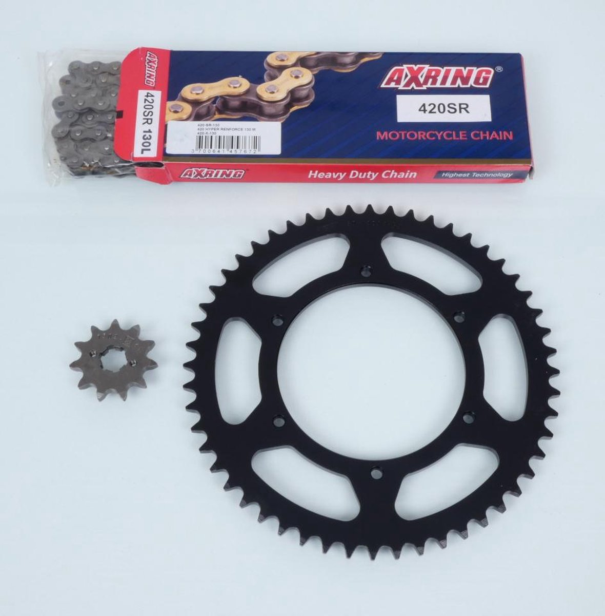 Kit chaîne Axring pour moto Gilera 50 SMT Racing 2011 à 2012 11x52 Pas 420 Neuf