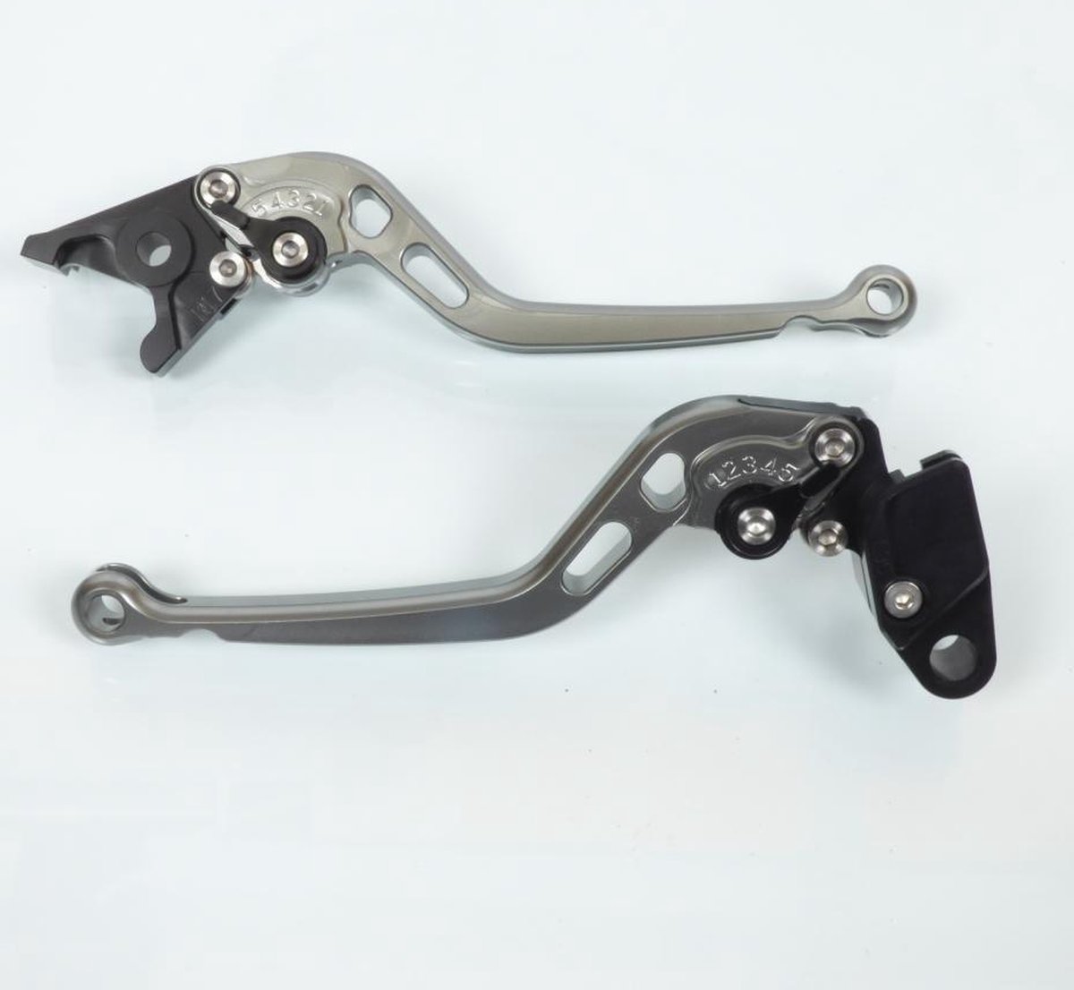 Levier frein droit gauche pour moto Kawasaki 600 ZX-6 1990 à 1999 coloris titane/noir