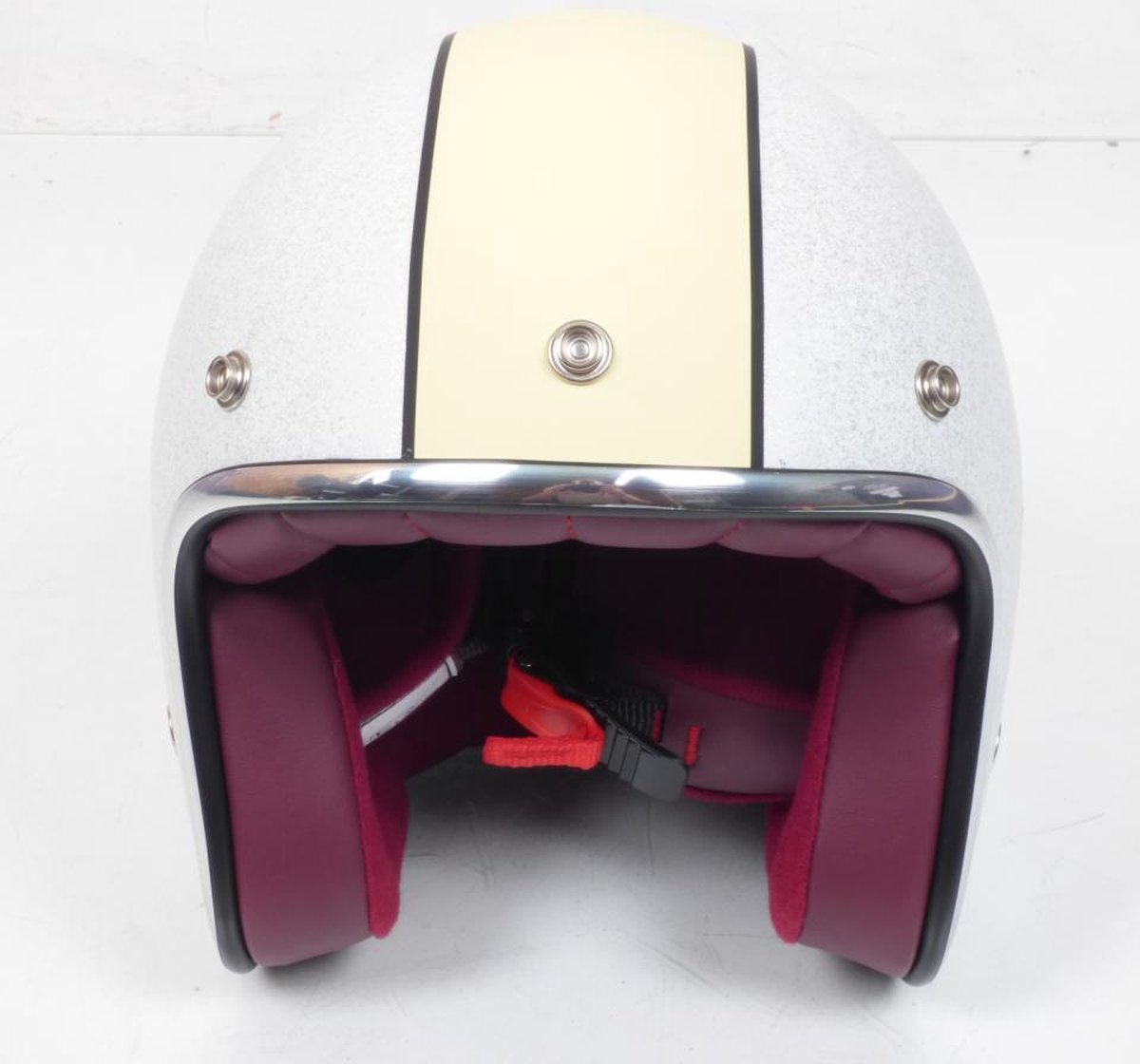 Casque bol jet Torx Wyatt blanc beige mat Taille XS pour moto scooter cyclo custom