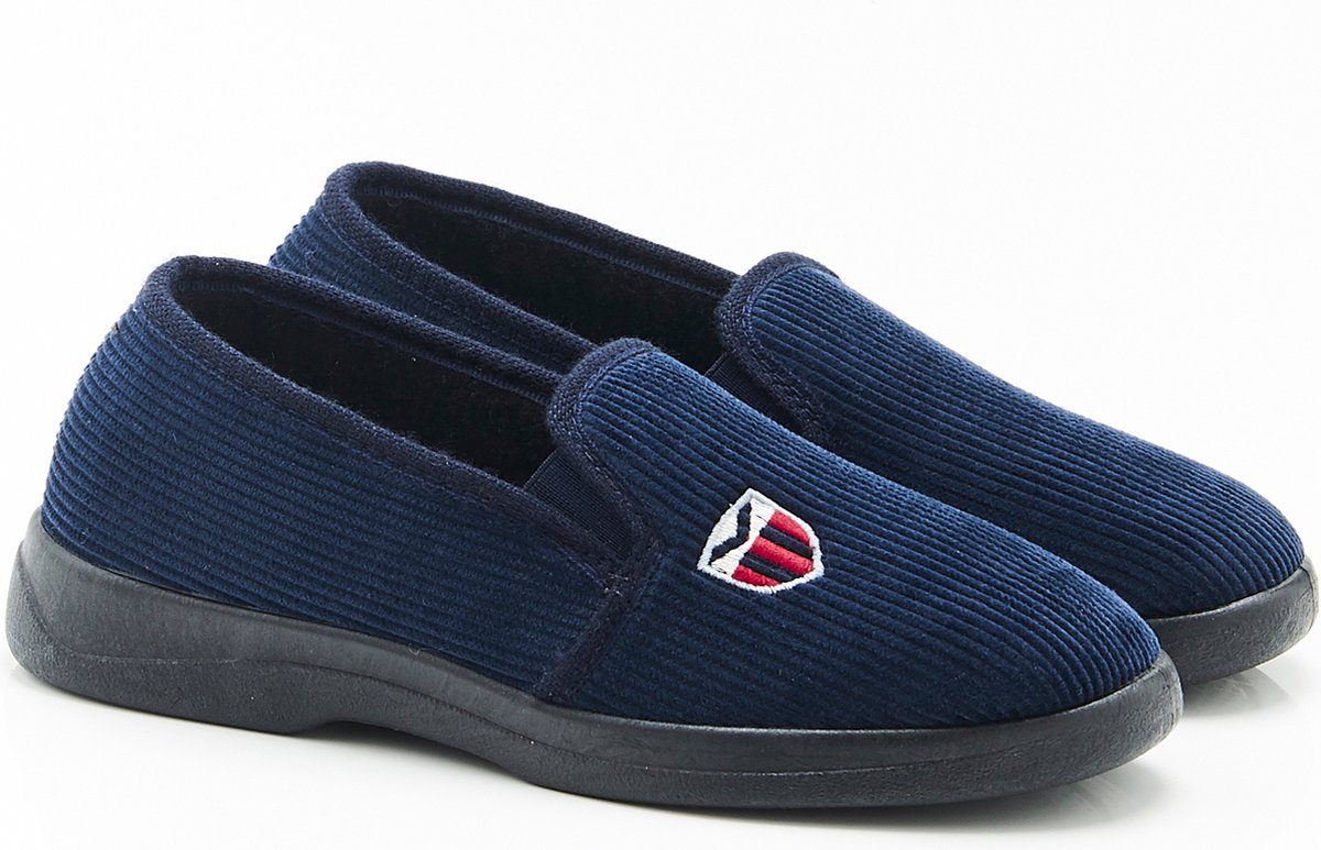 Damart - Pantoffels van ribfluweel - Heren - Blauw - 40