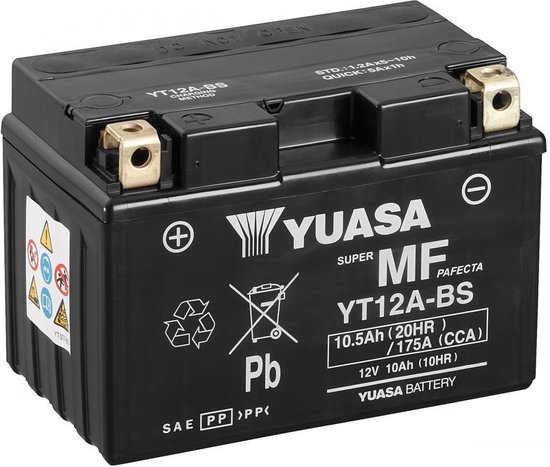 Batterie SLA Yuasa pour Moto Suzuki 1000 Gsx-S F Abs 2015 à 2023 YT12A-BS / YT12A / 12V 10.5Ah Neuf