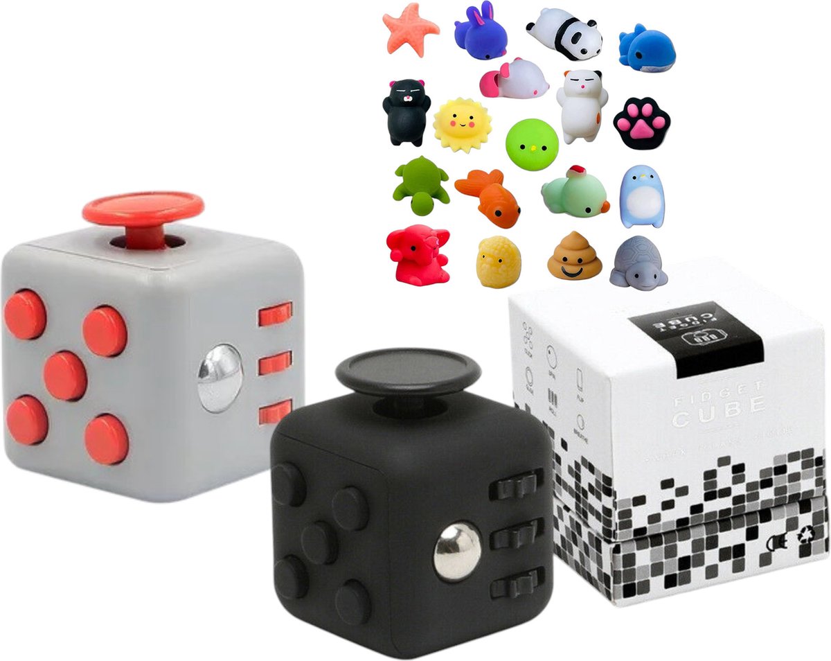 Happy Trendz® - Fidget Cubes & Mochies Squishies Set – Relaxing Toys - Leuk - Ontspanning Speelgoed - voor school en onderweg