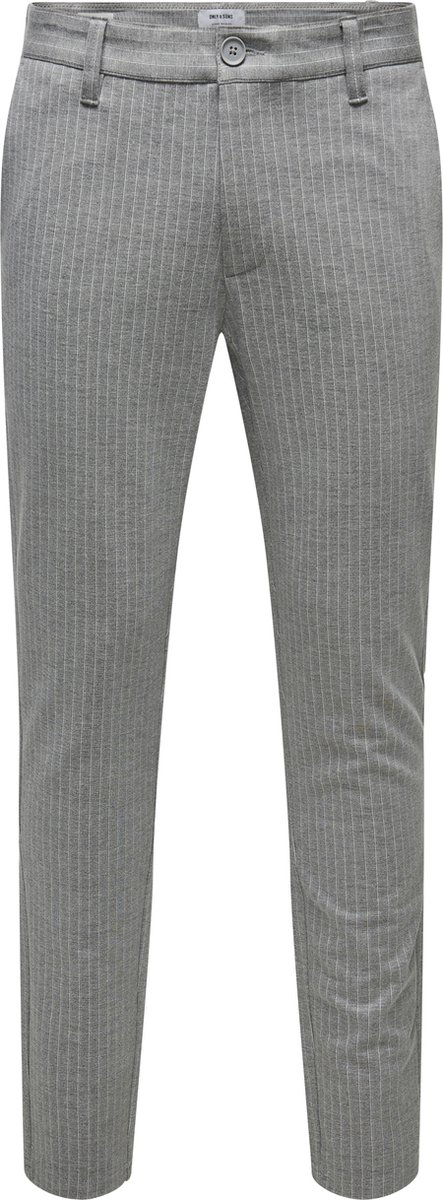 Only & Sons Heren Chino Broek ONSMARK PANT STRIPE GW 3727 tapered Grijs 28W / 30L Volwassenen