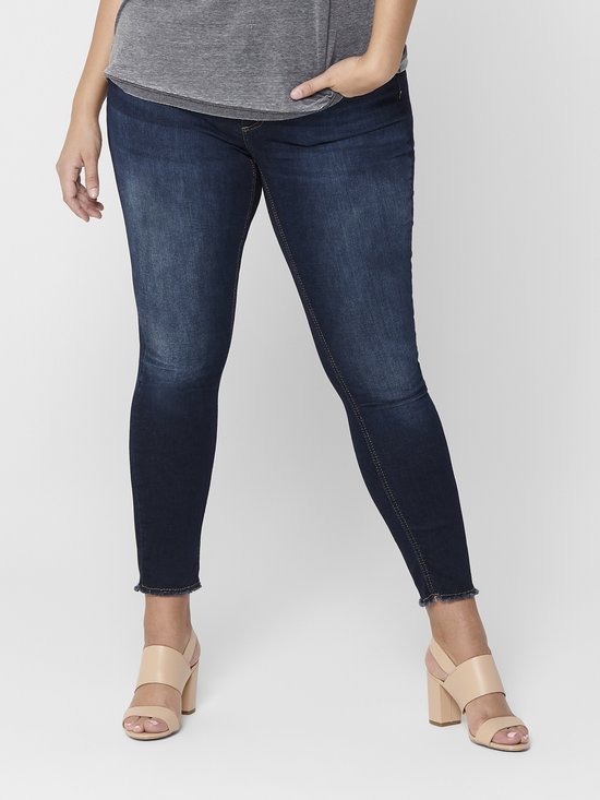 ONLY CARMAKOMA - CARWILLY LIFE REG SK ANK RAW REA4342NOOS - Denim Dark Blue - Femme - Taille W48XL32