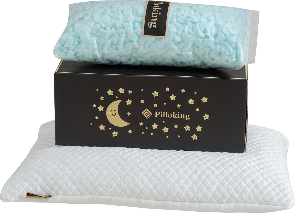 Pilloking Kids Hoofdkussen – Orthopedisch Kinderkussen met Verstelbare Hoogte - Traagschuim - Memory Foam - Voor Kinderen 3–12 jaar - Ademend & Hypoallergeen - Inclusief Tencel Hoes - 37x55cm - 30 nachten proefslapen wit