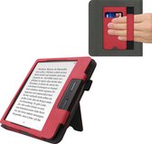 kwmobile flip cover voor e-reader - geschikt voor Pocketbook InkPad 3/3 Pro/Color / Vivlio InkPad 3 - Van imitatieleer en -suède - In rood / donkergrijs