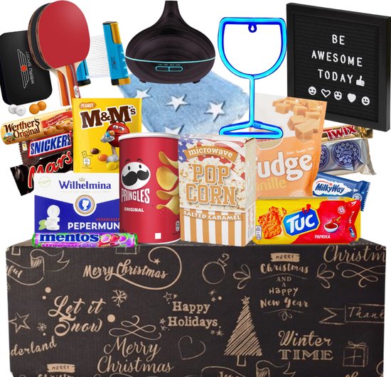 Kerstpakket - Incl. Gadgets & Food t.w.v €100 - Cadeaupakket - Feestpakket - Doos - Voor Mannen & Vrouwen
