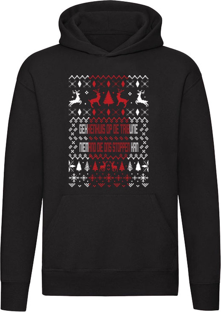 Gekkenhuis Op De Tribune Kerst Hoodie - amsterdam - fans - sfeer - voetbal - club - kersttrui - foute kersttrui - 020 - cadeau - trui - sweater - unisex