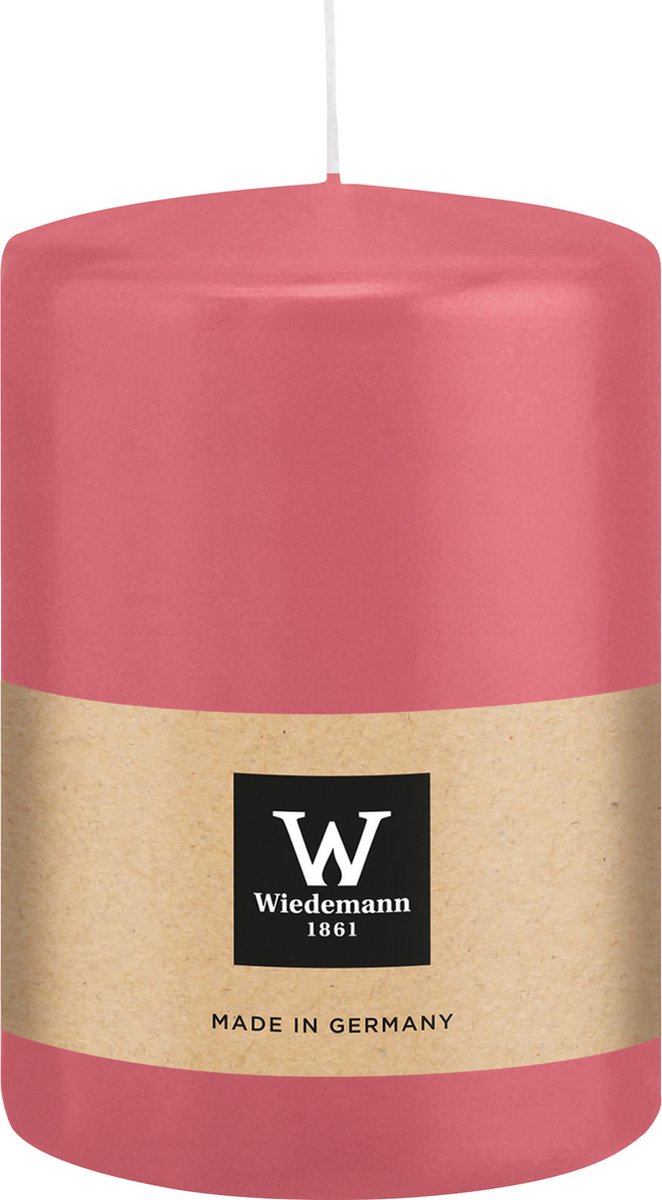Wiedemann Cilinderkaars/stompkaars groot - roze - 15 x 10 cm - 113 branduren - zuilkaarsen