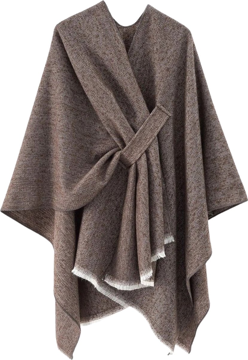 Poncho Omslagdoek – Dames – One Size – Bruin
