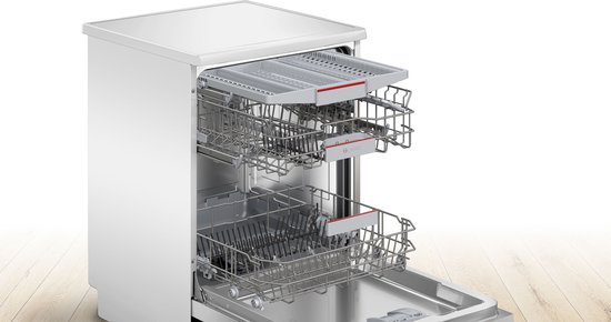 Bosch SMS4EVW08E - Serie 4 - Vaatwasser - Vrijstaande vaatwasser - 60 cm - Wit - Energielabel B - Home Connect - Efficient Dry: verbeterde droogprestaties door de automatisch geopende deur