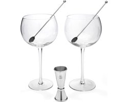 Leopold Vienna - Gin Tonic glazen + barmaatje + cocktaillepels - Giftset moederdag & vaderdag G&T