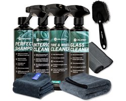 Velorest Car Clean Set - Auto Was Set - Auto Schoonmaak Set - Ruitenreiniger - Interieur Reiniger - Autoshampoo - Velgenreiniger - Auto Wassen