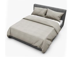 Dream Sheets Stockholm - Dekbedovertrek 240 x 220/250 - Biologisch Katoen Satijn - Tweepersoons - Lits jumeaux - Nederlands Fabricaat - Warm Taupe - Beige / Bruin