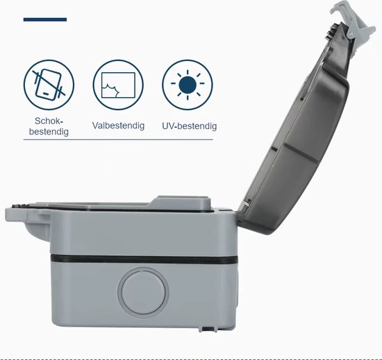 Prise extérieure IP66 durable avec deux Prises électriques – Anti-poussière et étanche (16 A)