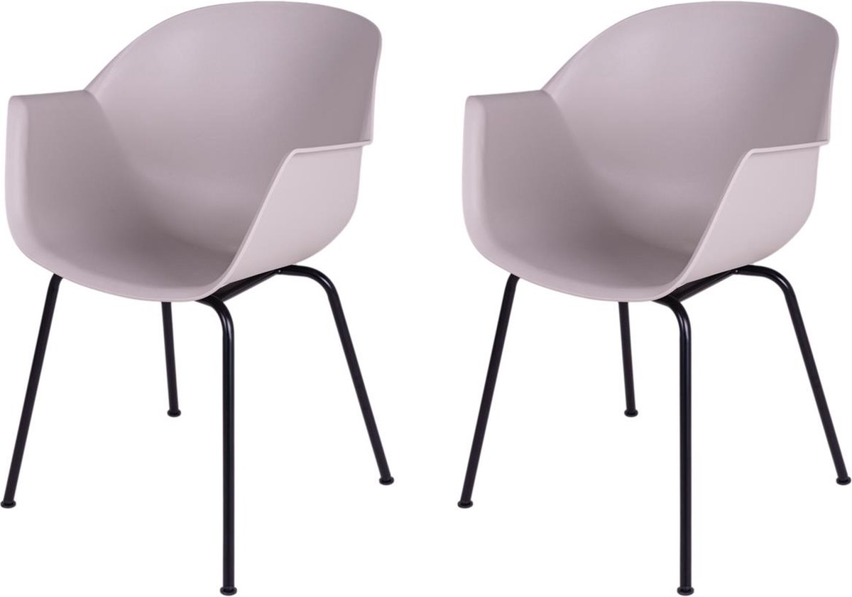 MaximaVida eetkamerstoel Cuyp XXL taupe buisframe stoelpoten- 2 stuks Bruin