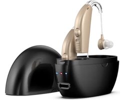 medj-Gehoorapparaat met geluid reductie -digitaal-intelegentie - Beige - 2 Stuks Links & Rechts - Oplaadbaar met kabel