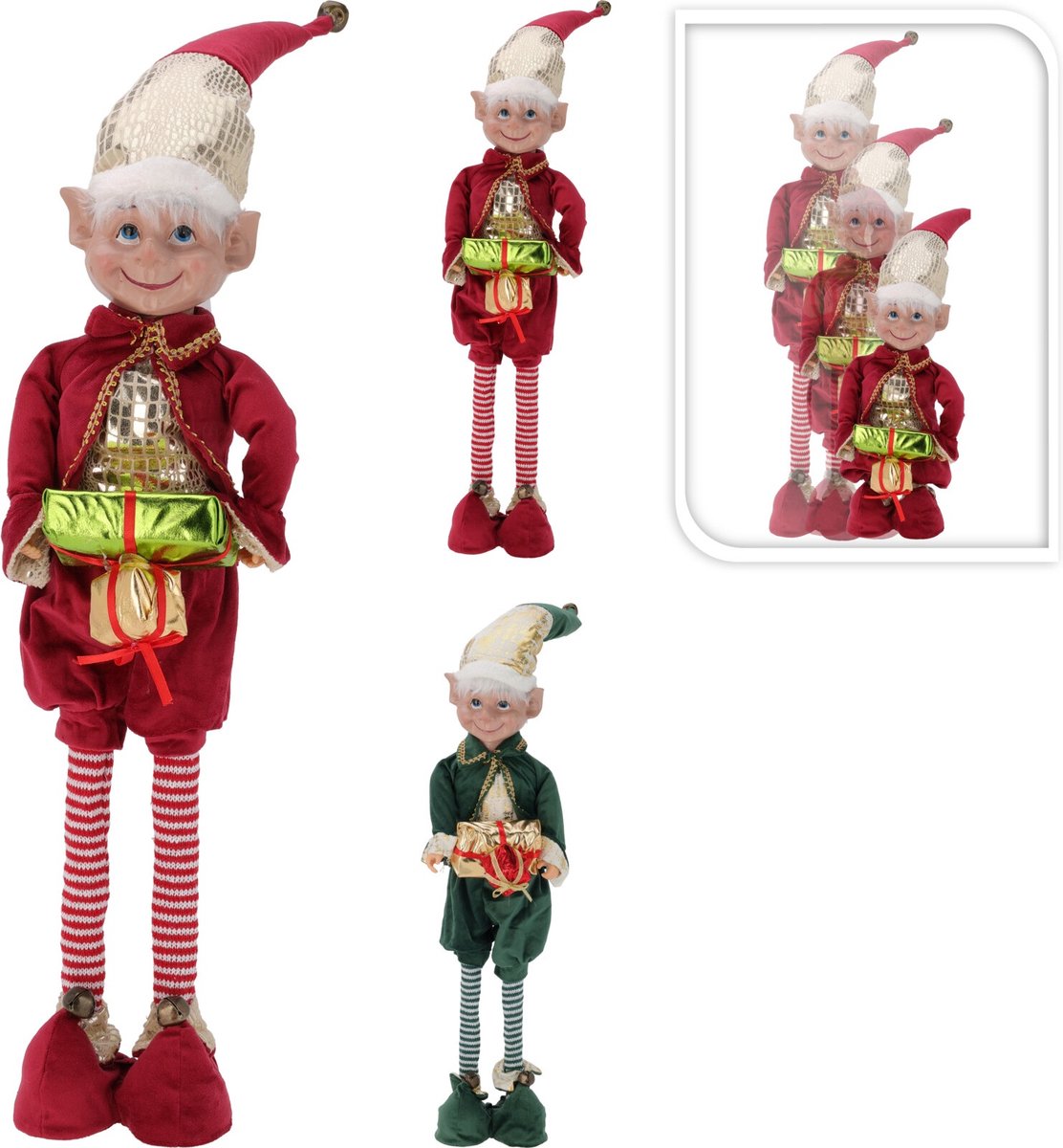 Lutin de Noël - Poupée de Noël - Poupées lutins de Noël - Décorations de Noël
