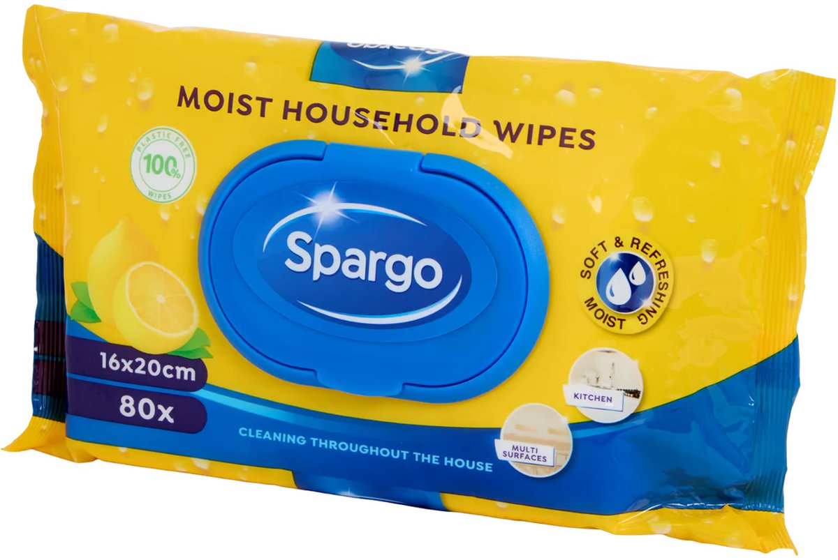 2x 80 Spargo vochtige huishouddoekjes | Schoonmaak doekjes | hygiëne doekjes | 2x pakken