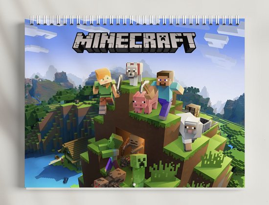 Minecraft verjaardagskalender - Minecraft - Spiraal A5 - Cadeau - Kerstcadeau - Verjaardag - Kalender - Compact