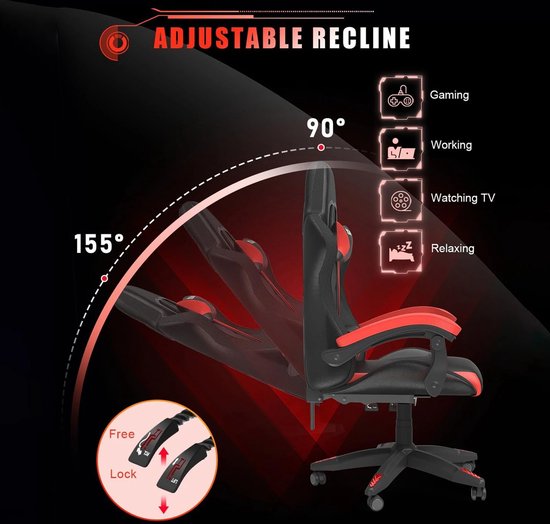 Ranqer Halo RGB gamestoel met LED licht wit