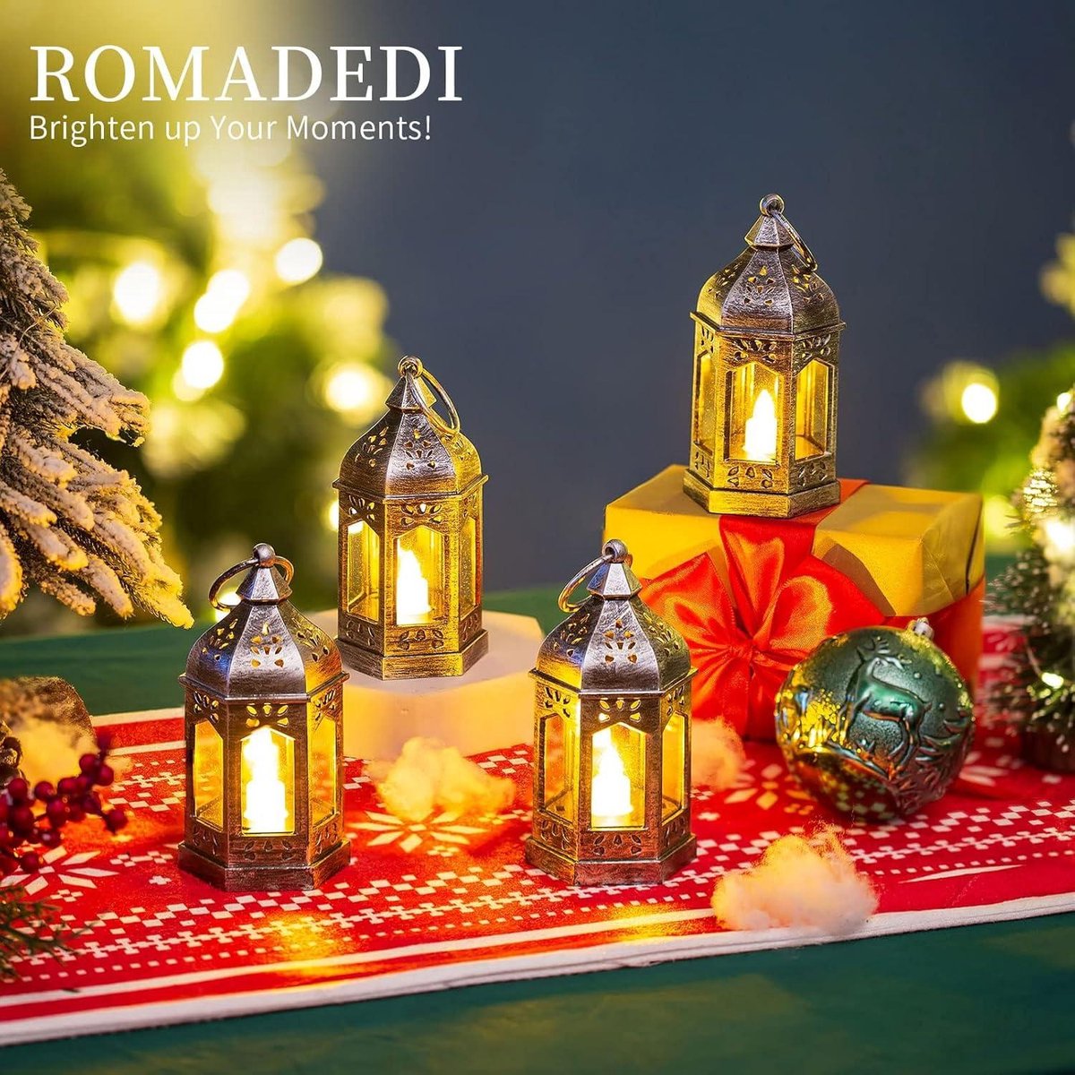 thumbnail: Romadedi Engel Lantaarn Kandelaar Van Gietijzer – Zilver, Met Glazen Houder, Kerstdecoratie Of Cadeau