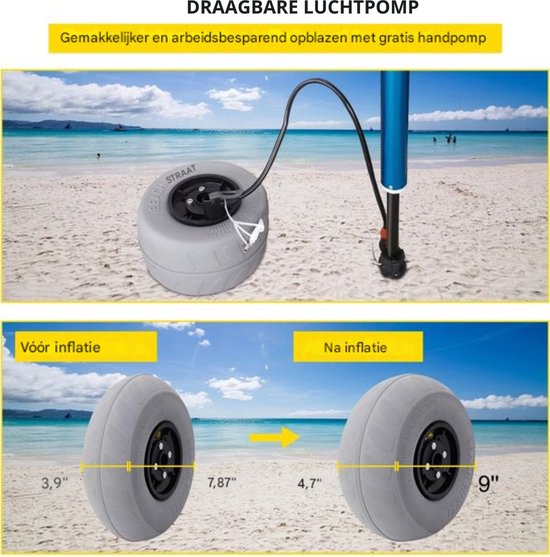 Happyment strandballonwielen - Kruiwagenwiel - Transport van Merkloos	 — afbeelding 5