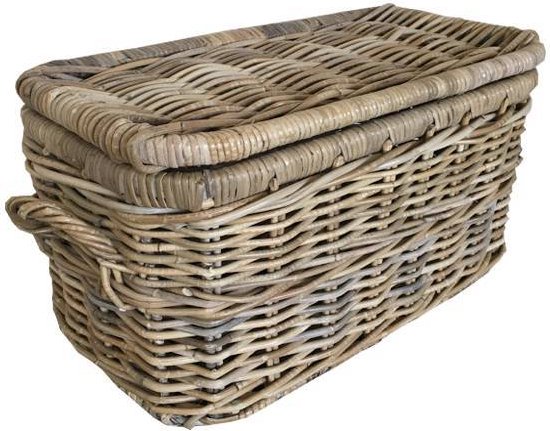 Couvercle de panier en osier - 62x34xH34 cm