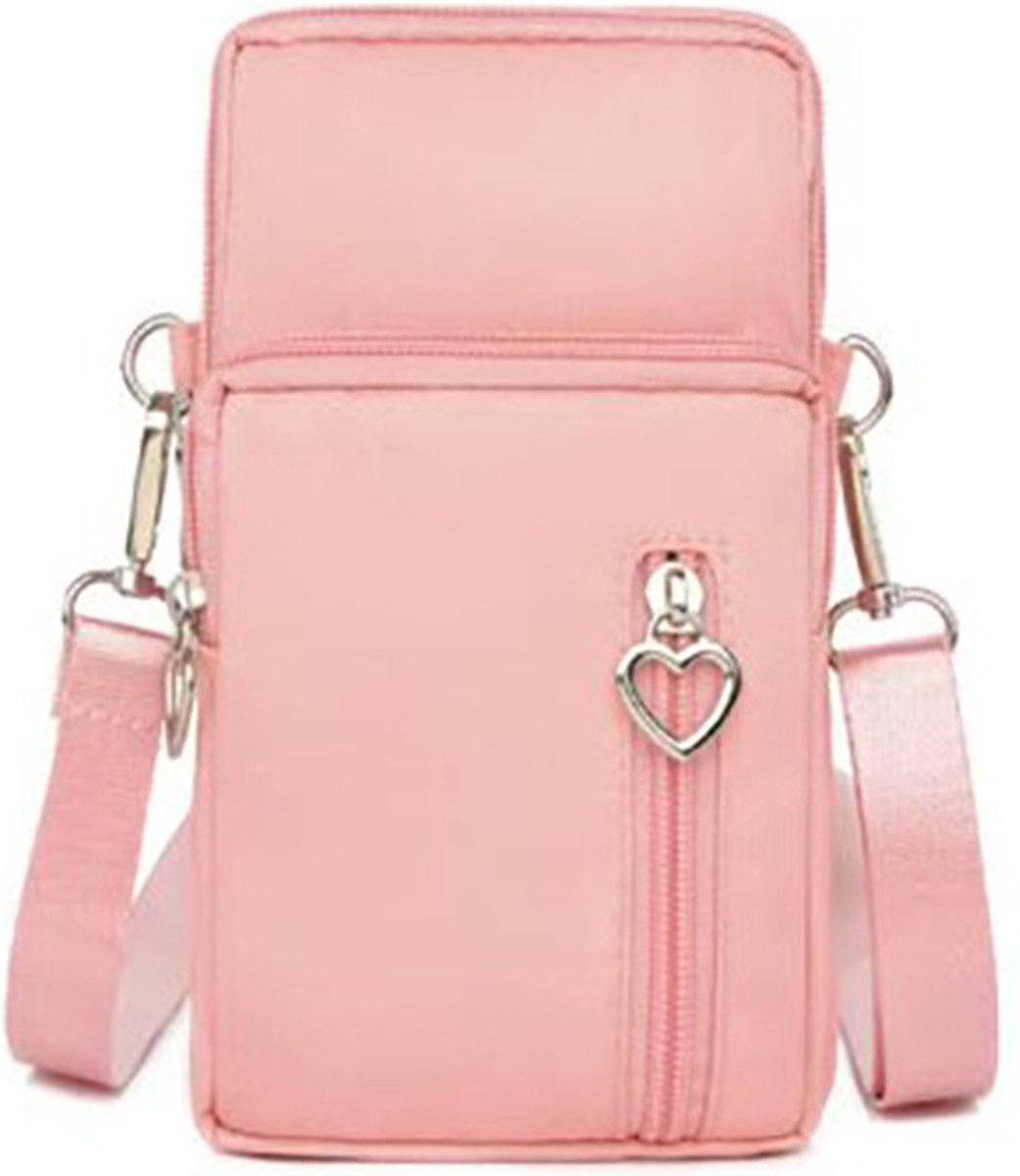 Actie4you® - Crossbody Tas - Schoudertas – Telefoon tasje - Dames - Lichtgewicht – Compacte Schoudertas – Telefoon tas - Licht Roze