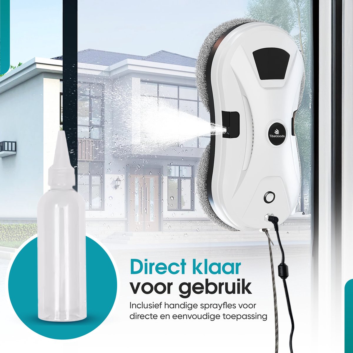 TibaGoods Robot Ruitenreiniger met afstandsbediening en spray thumbnail 3