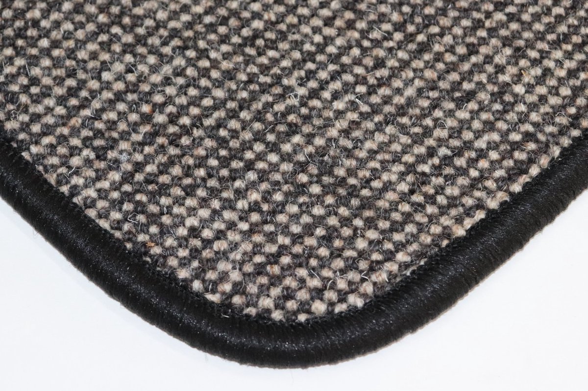 PRIMA - Diva - Wollen vloerkleed - naast bed - warme voeten - loper - Keukenmat - antraciet - zwart - ecru - 40x160cm