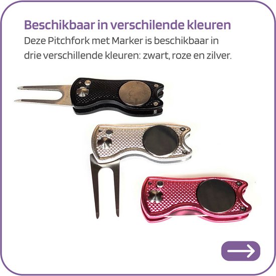 Golf Pitchfork - Golf Accessoires - Metaal + Marker Zilver van Merkloos — afbeelding 5