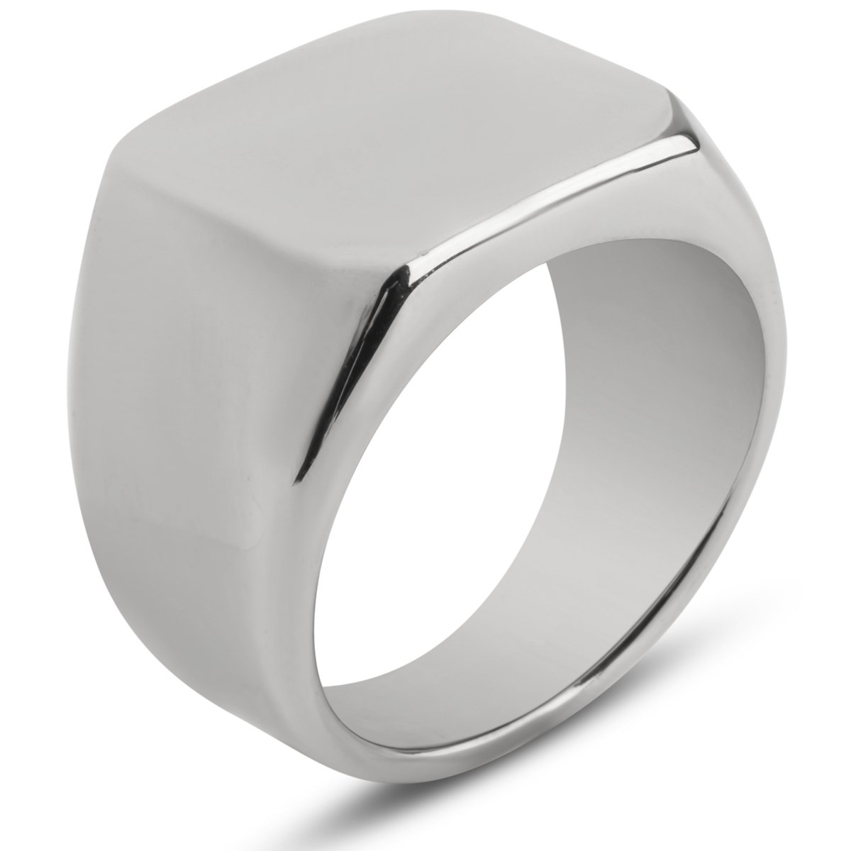 Heren Zegelring Zilver kleurig - Staal - Ringen Mannen - Heren Ring - Papa Cadeau Voor Mannen - Vaderdag