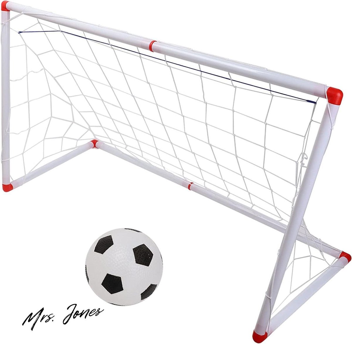 Mrs. Jones Voetbalpoortennet draagbaar - goede elasticiteit praktisch voor kamperen (120 cm) .