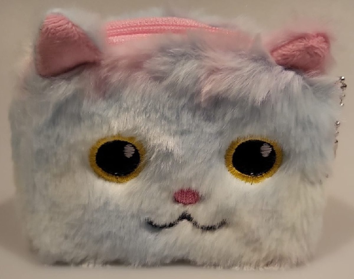 Portemonnee Dames - Portefeuille Meisjes - Portemonnee Kinderen - Knuffel zachte fluffy Unicorn mixed colour - 10 x 12 CM - Leuk voor bijv. klein geld, munten, sleutel, lippenstift, etc. Voor uzelf of Bestel een Cadeau.