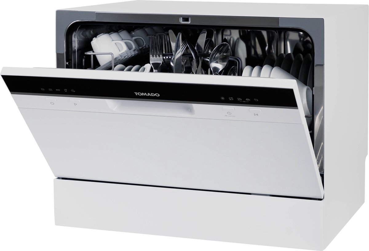 Tomado TDW5501W - Mini vaatwasser - Kleine vaatwasser - Vrijstaand - 6 couverts - 5 programma's - Energieklasse D - Wit — afbeelding 6