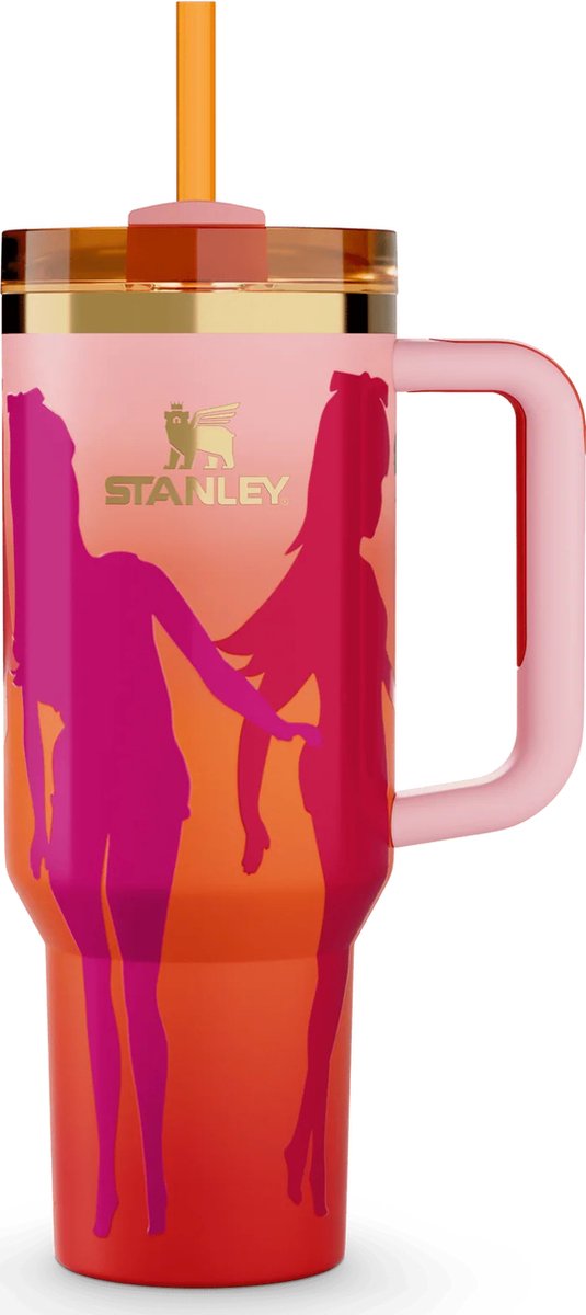 Stanley Quencher H2.0 Flowstate Tumbler - Barbie™ 60s Twist and Turn - Limited Edition - Roze - 1.2L - RVS - Stanley Cup met Rietje en Handvat - Thermosbeker - Thermosfles - Beker - Drinkbeker - Drinkfles - Fles