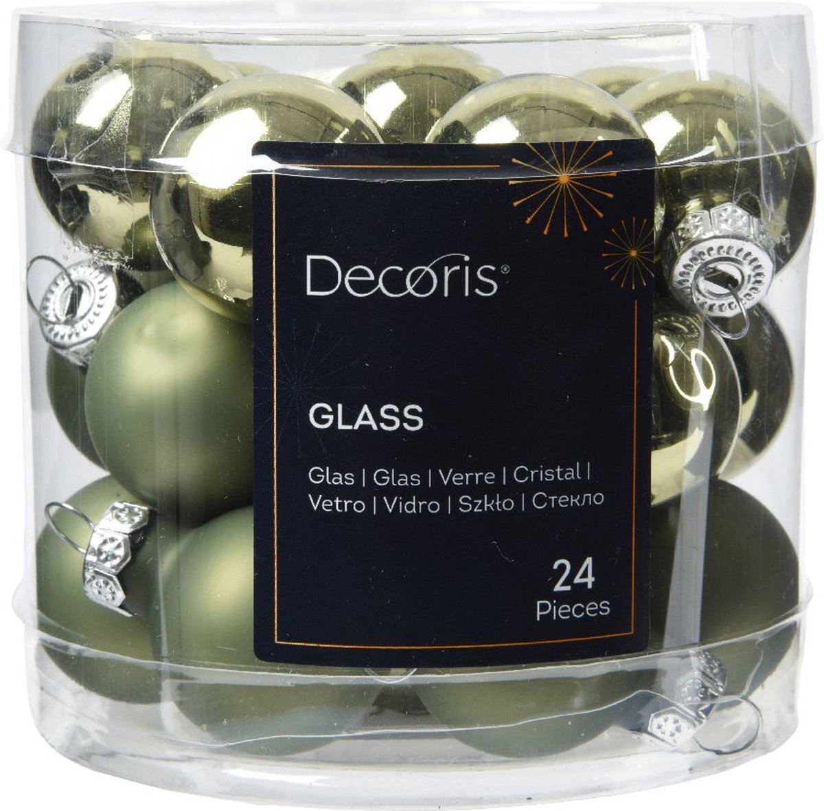 Kerstbal glas d2.5 cm rsmrn 24st