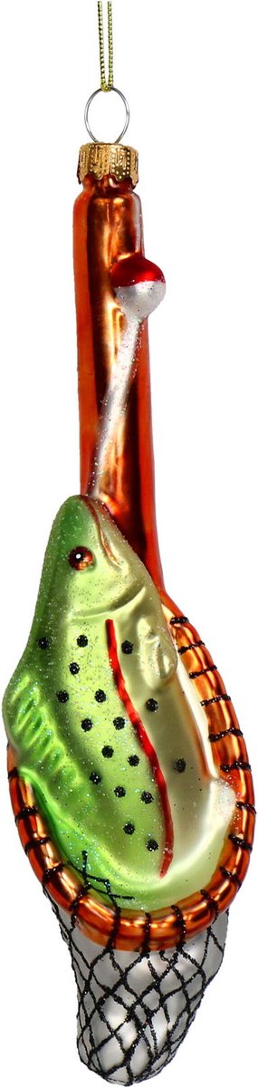 HD Collection Ornament kerstbal Vissen Glas Multi 16.7 cm
