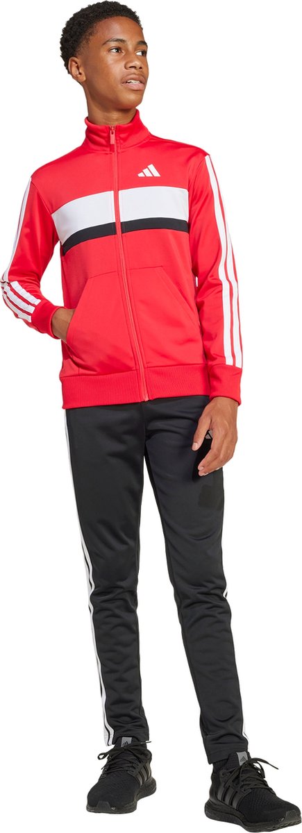 adidas Sportswear Seasonal Essentials Tiberio 3-Stripes Tricot Trainingspak Kids Kinderen Rood