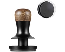 MHW-3BOMBER Flash tamper - constante druk - geluidsfeedback - walnoothout en rvs - 58.35mm - titanium coating - geribbelde basis