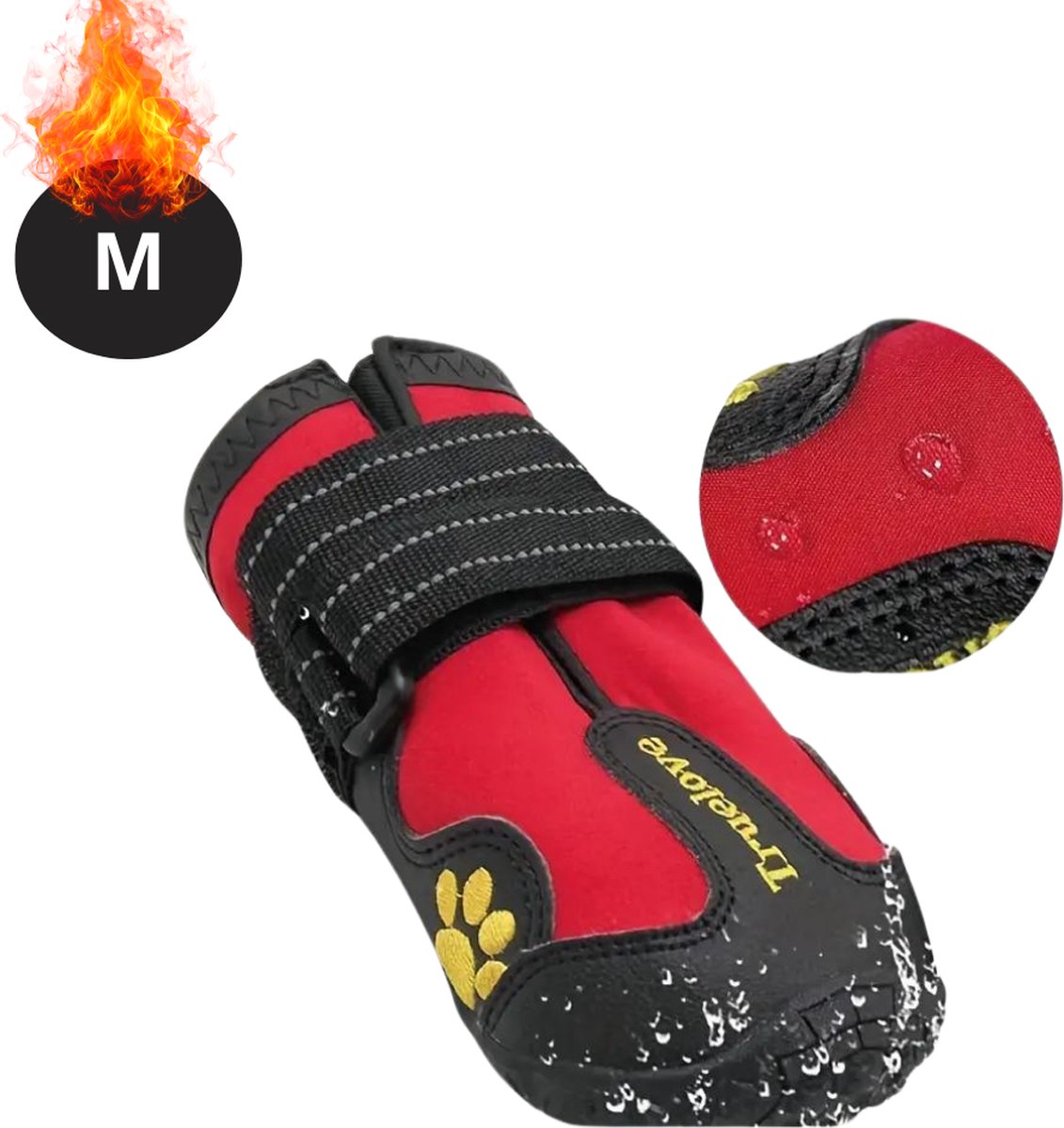Bovista Hondenschoenen Pootbeschermer - Hondenschoenen - 4 Stuks - Hondenschoentjes - Pootbescherming Hond - Waterbestendig - Antislip - Rood - M