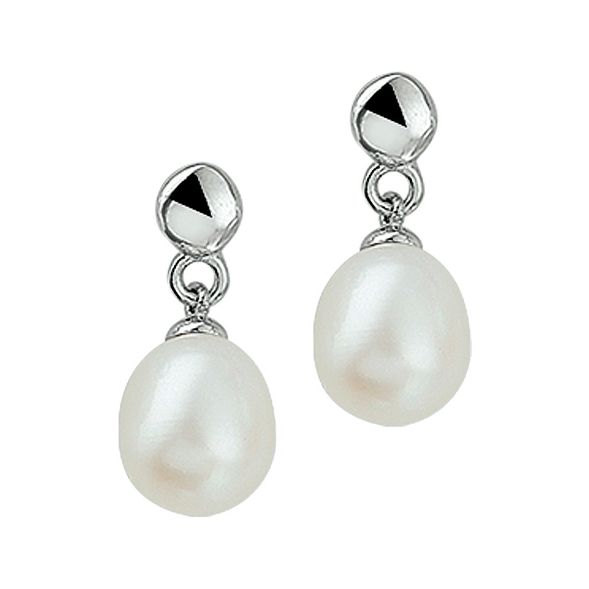 Zilver Gerhodineerde Oorhangers parel 1301120