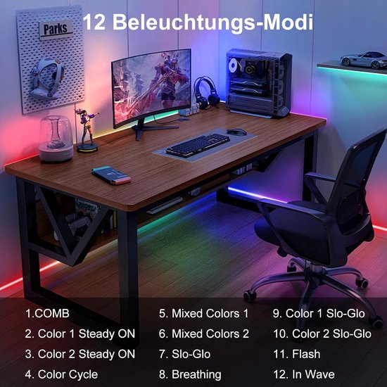 LED strip 3 meter 108 leds met 12 modi timer afstandsbediening dimbaar ...