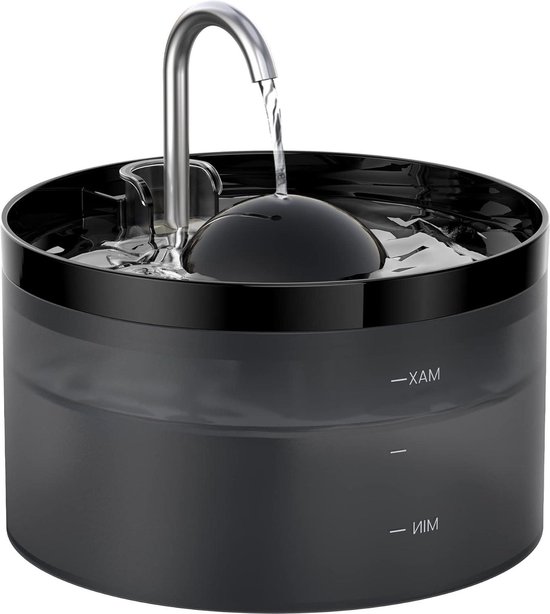 UIOOQ Kattenfontein 6 filters 3 sponzen, huisdierfontein met ultra-stille pomp, actief koolfilter houdt het water schoon, 2,2 l capaciteit, kraandesign, anti-spetter