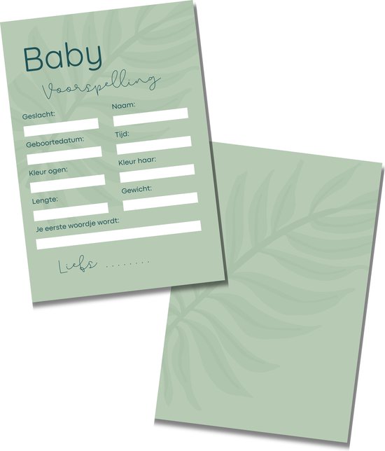Babyshower Invulkaarten Jungle - 20 stuks - A6 Formaat - Stevig Karton van Babyshower — afbeelding 3