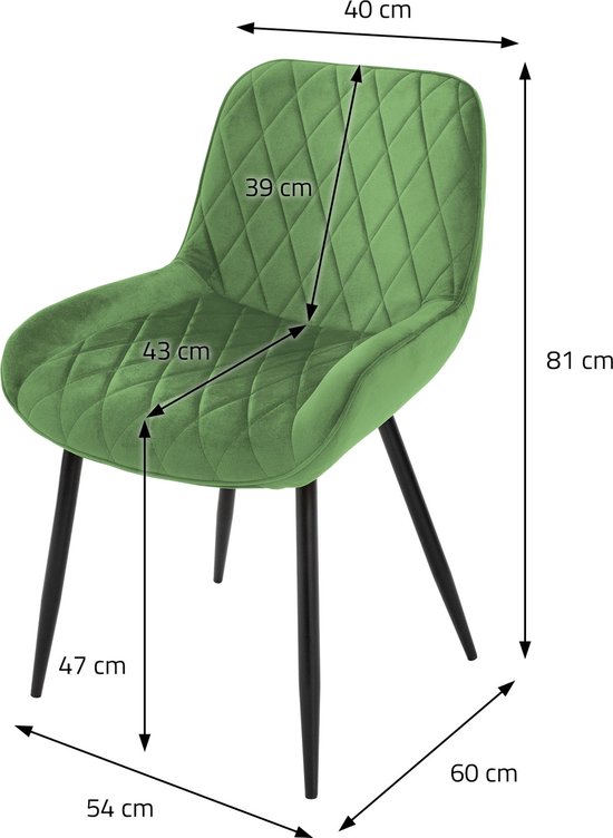 ML-Design fluwelen eetkamerstoel blauw met ronde rugleuning