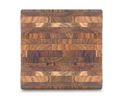 Rico & Plato Snijplank - Teak - Vierkant - 20 x 20 x 3,5 cm - Klein houten hakblok - Serveerplanken - Borrel - Tapas - Kaas - Hapjes